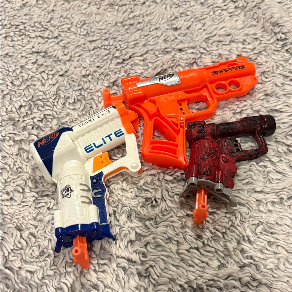 Nerf Blaster Lot Unisex OS Multi Good Triad EX-3 Snapfire Custom Micro Toy‎ Guns